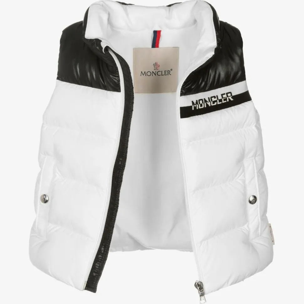 Boys White Down Padded Gilet
