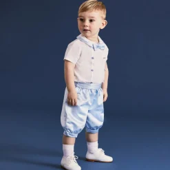 Boys White Lace-Up Leather Shoes