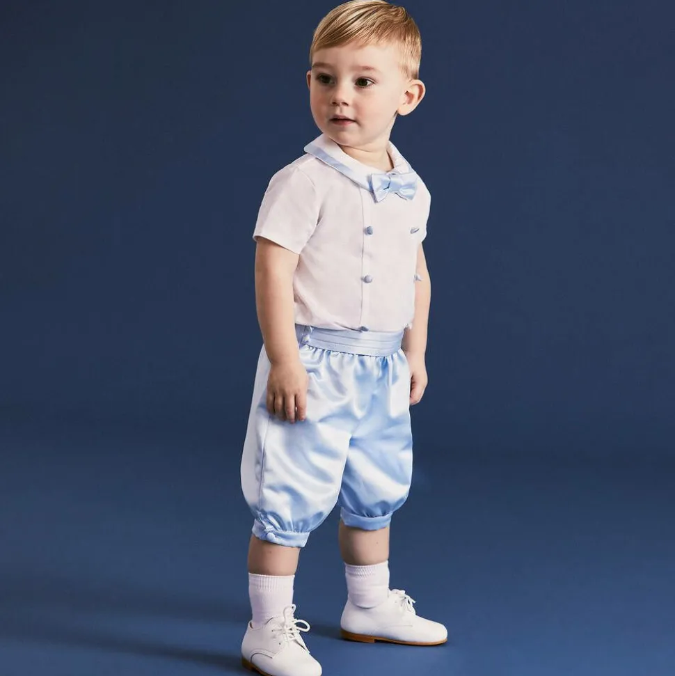 Boys White Lace-Up Leather Shoes