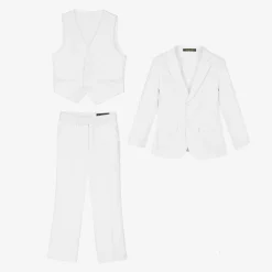 Boys White Twill Suit
