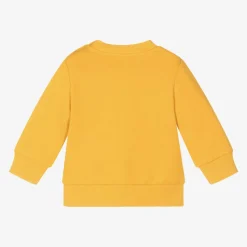 Boys Yellow Cotton Tiger Sweatshirt