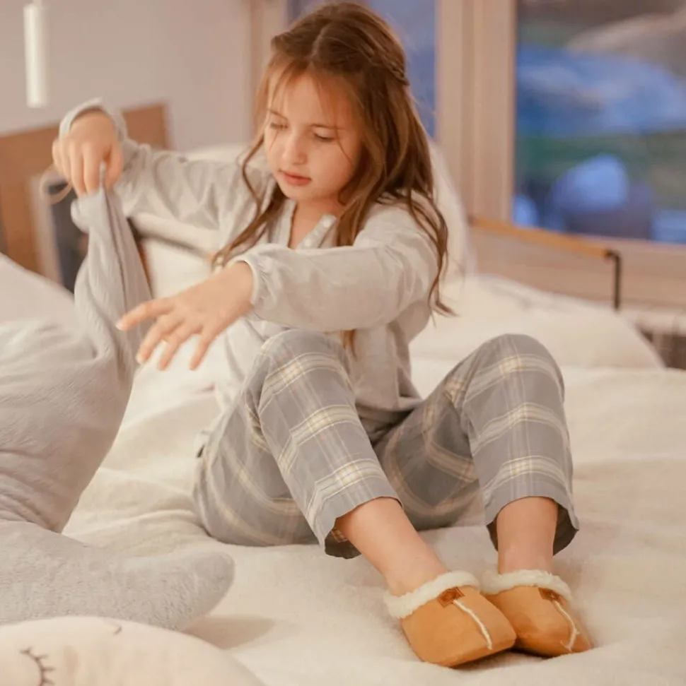 Brown Faux Sheepskin Slippers
