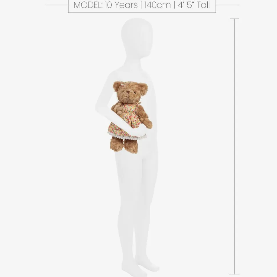 Brown Floral Dress Teddy Bear (34cm)