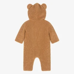 Brown Teddy Fleece Pramsuit