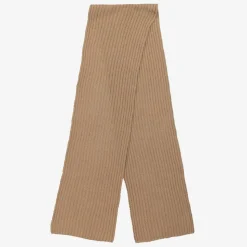 Brown Wool & Viscose Knitted Scarf (190cm)