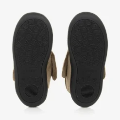 Dark Beige Velcro Lion Slippers