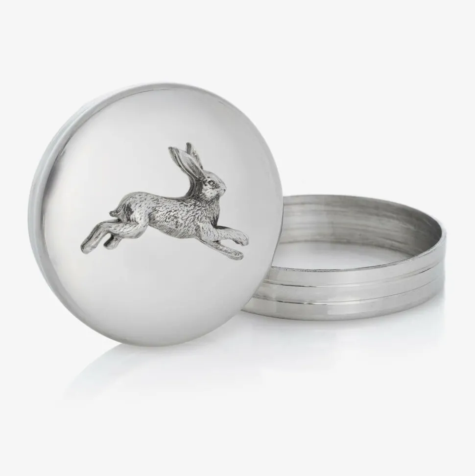 Dashing Hare Pewter Keepsake Box