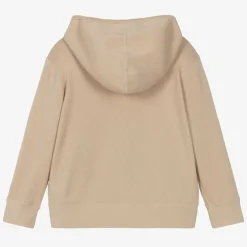 Girls Beige Cashmere EKD Zip-Up Hoodie