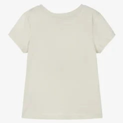 Girls Beige Cotton T-Shirt