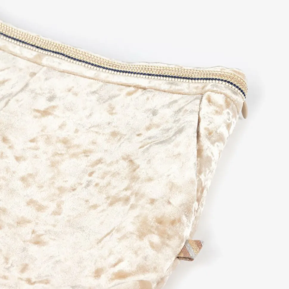 Girls Beige Crushed Velour Shorts