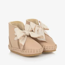 Girls Beige Leather Pre Walkers