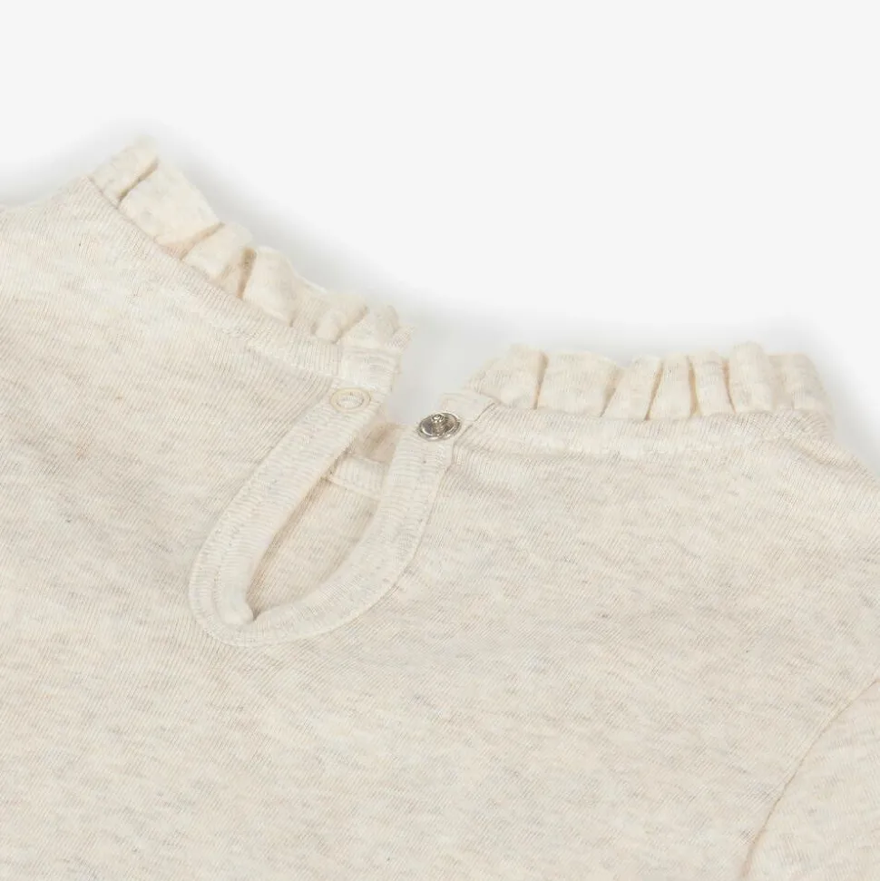 Girls Beige Organic Cotton Top
