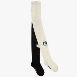 Girls Black & White Organic Cotton Tights