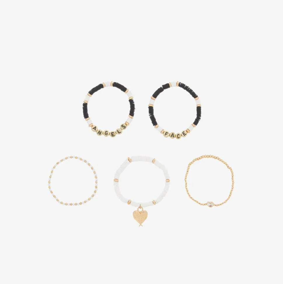 Girls Black & White Bracelets (5 Pack)