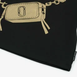 Girls Black Bag Print Cotton T-Shirt