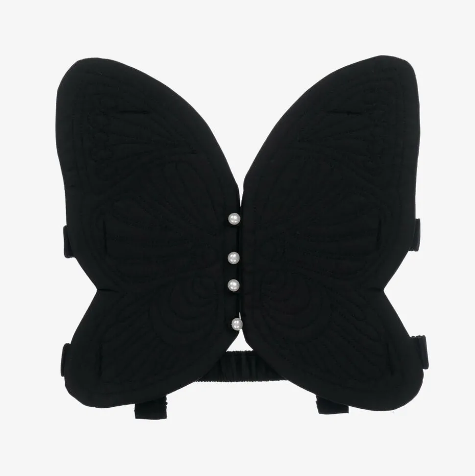Girls Black Butterfly Dress-Up Top