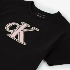 Girls Black CK Cotton T-Shirt