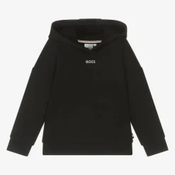 Girls Black Cotton Hoodie