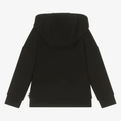 Girls Black Cotton Hoodie