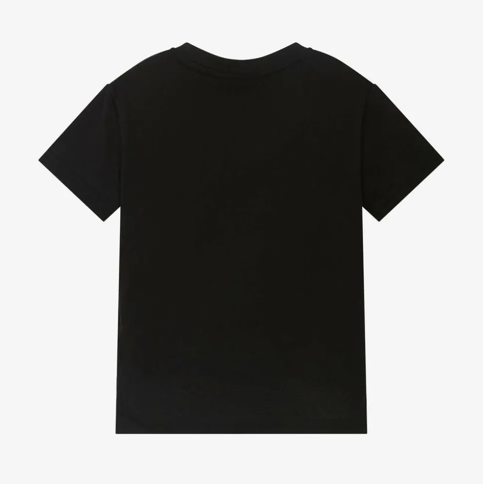 Girls Black Cotton T-Shirt