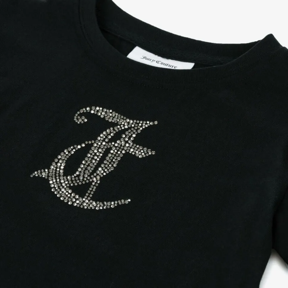 Girls Black Cotton T-Shirt