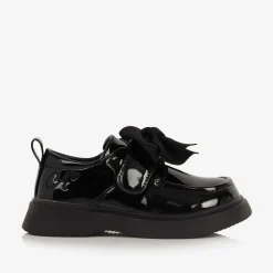 Girls Black Faux Leather Patent Shoes