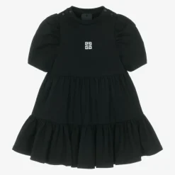 Girls Black 4G Logo Cotton Dress