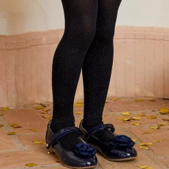 Girls Black Glitter Tights