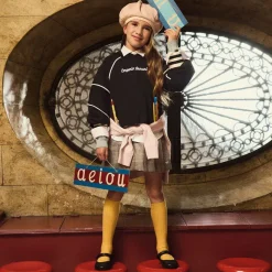 Girls Black Leather Pumps