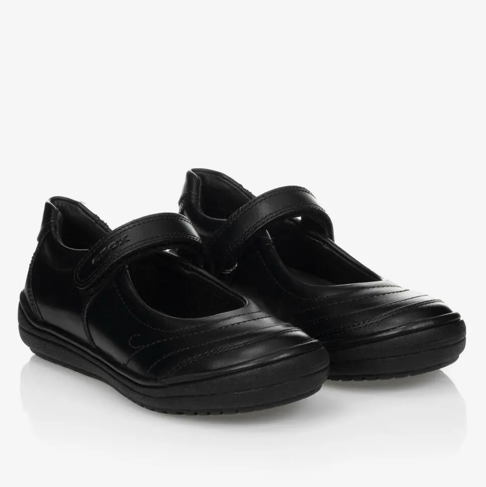 Girls Black Leather Shoes