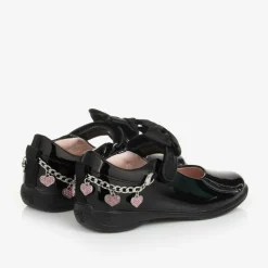 Girls Black Patent Leather Bar Shoes