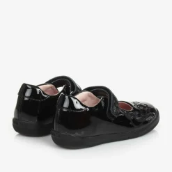 Girls Black Patent Leather Bar Shoes