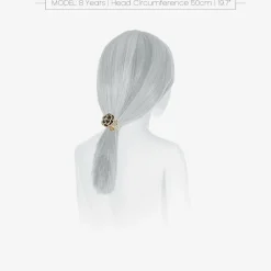 Girls Black Rose Hair Elastic (4cm)