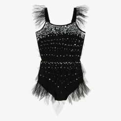 Girls Black Sequinned Tulle Costume