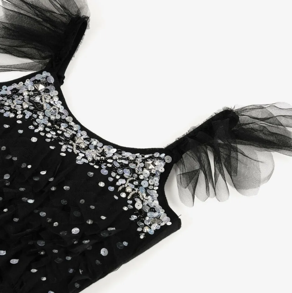 Girls Black Sequinned Tulle Costume