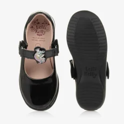Girls Black Unicorn Patent Leather Shoes