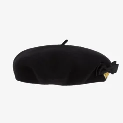 Girls Black Wool Beret