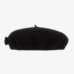Girls Black Wool Beret