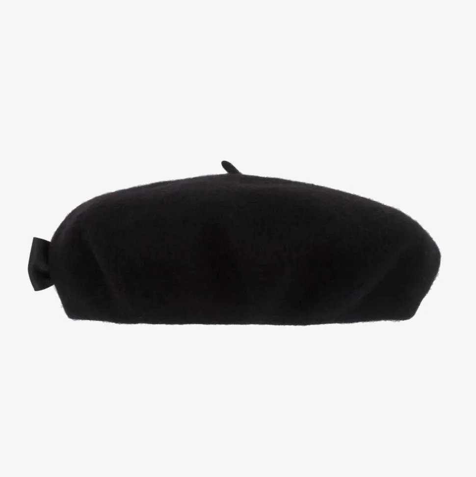 Girls Black Wool Beret