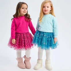 Girls Blue Cotton Diamanté Sweatshirt