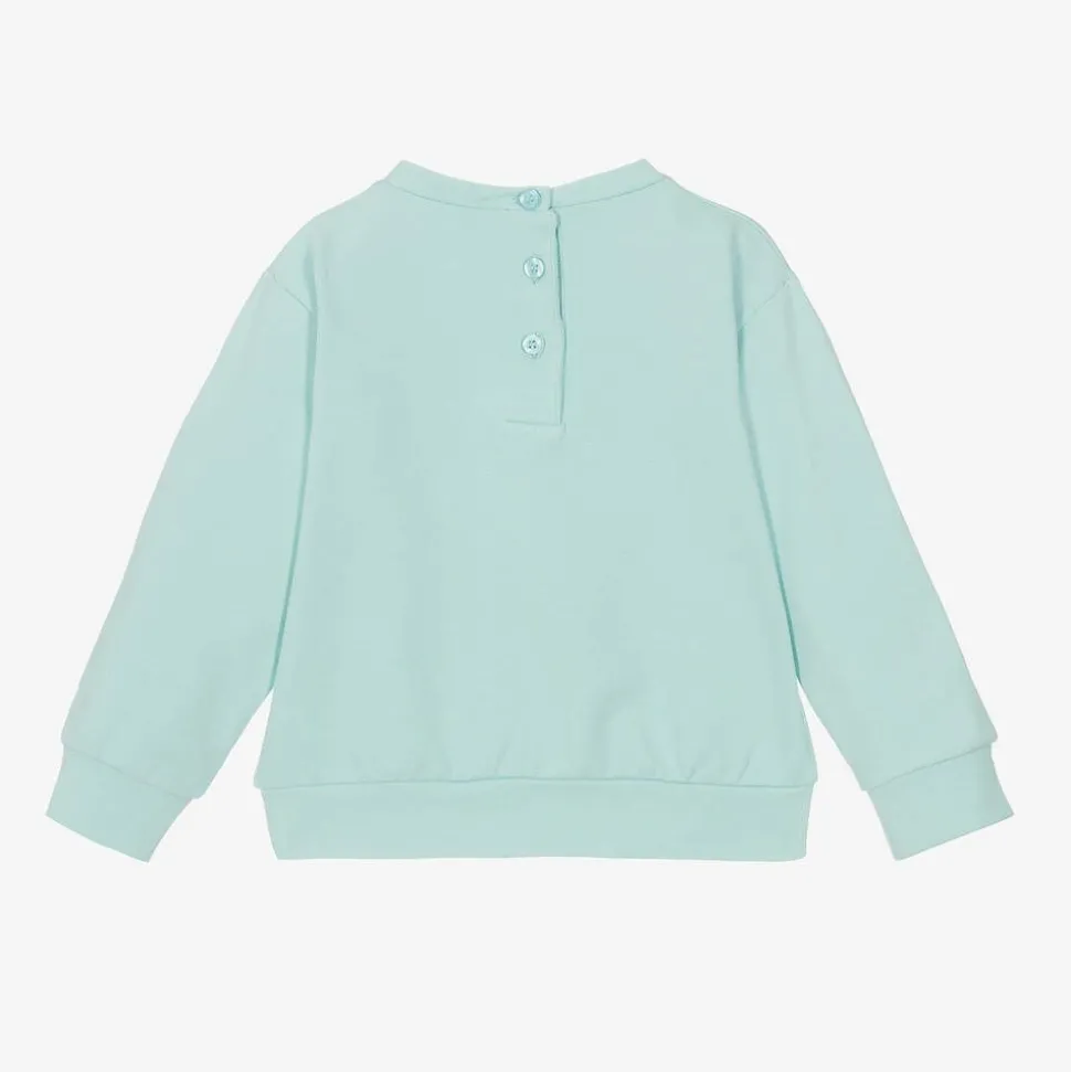 Girls Blue Cotton Diamanté Sweatshirt