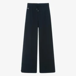 Girls Blue Cotton Wide Leg Joggers
