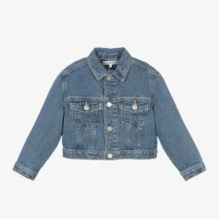 Girls Blue Cropped Denim Jacket