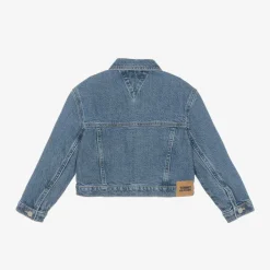 Girls Blue Cropped Denim Jacket