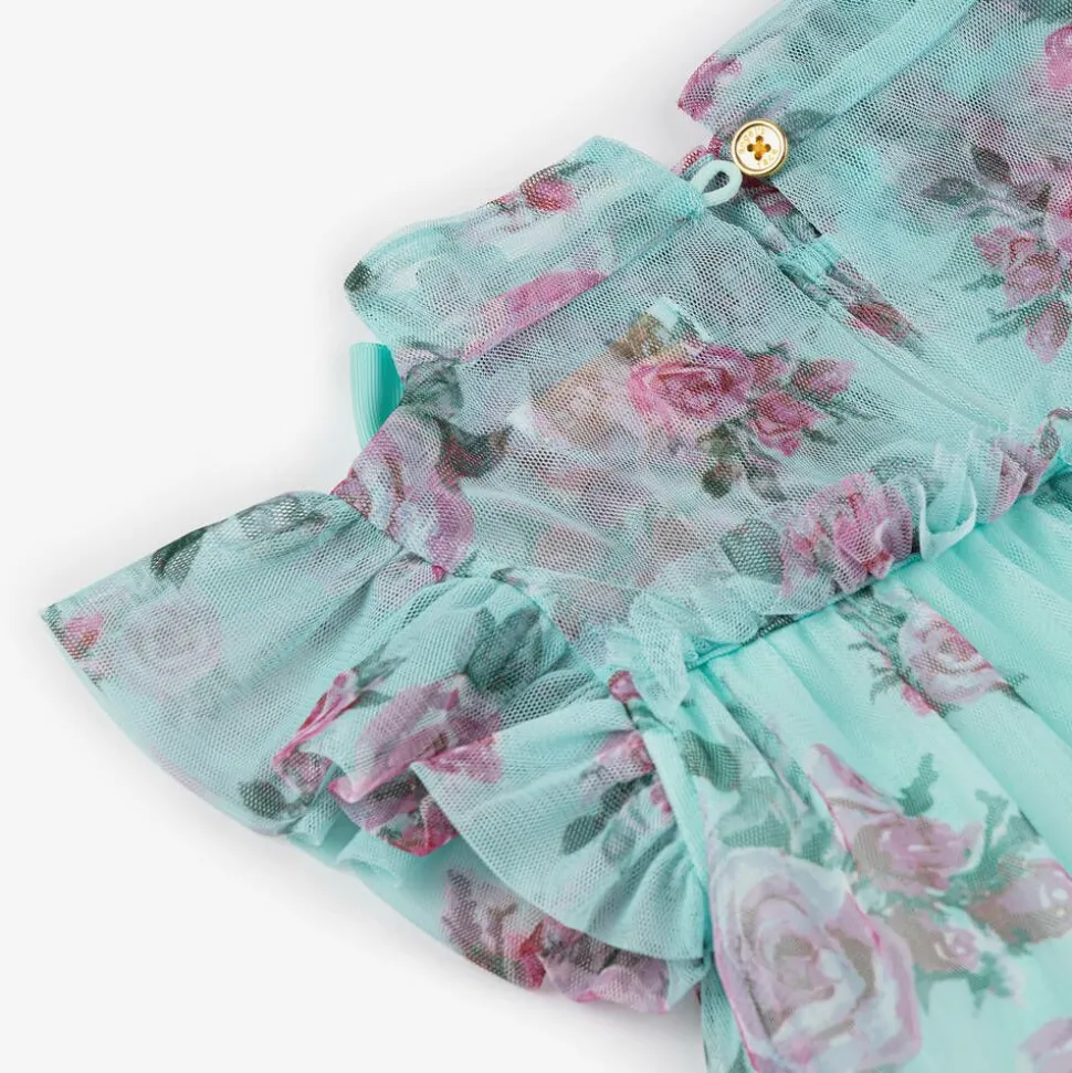 Girls Blue Floral Dress