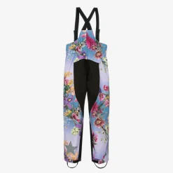Girls Blue Floral Ski Salopettes