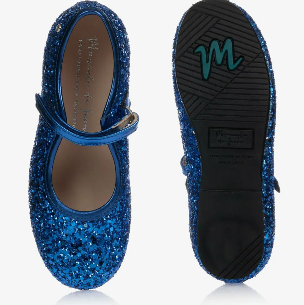 Girls Blue Glitter Shoes