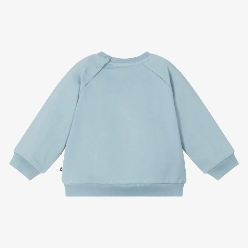 Girls Blue Kitten Cotton Sweatshirt