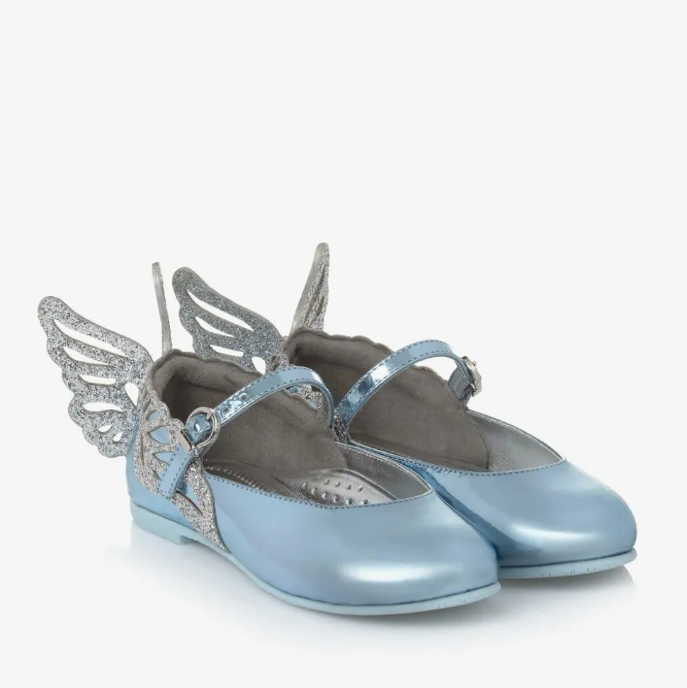 Girls Blue Leather Heavenly Shoes
