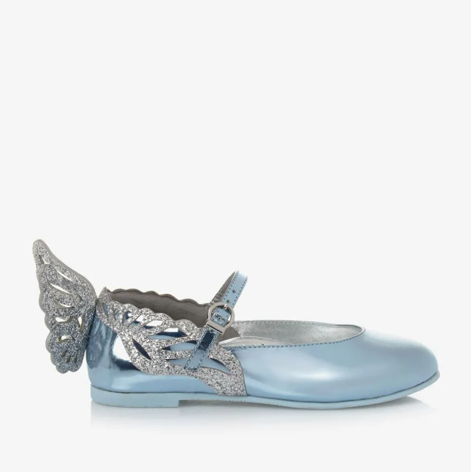 Girls Blue Leather Heavenly Shoes